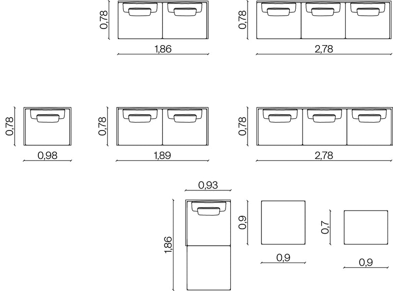 Furniture dimensions for Cocoon