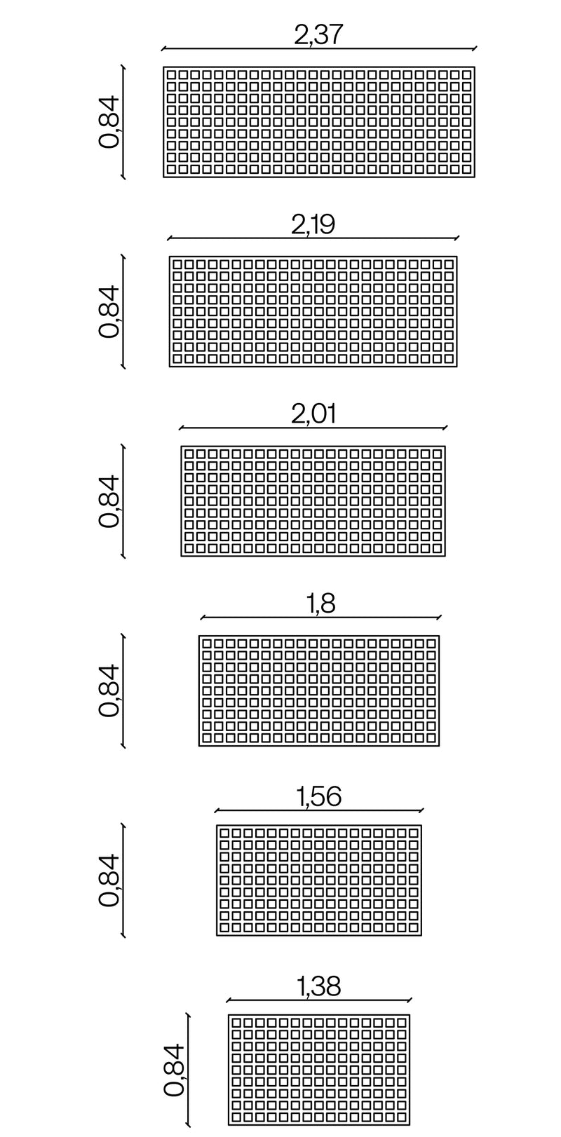 Furniture dimensions for Cocoon Table