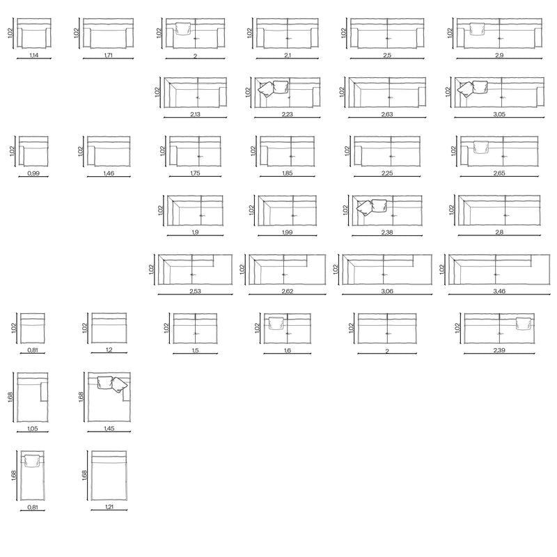 Furniture dimensions for Da-Fluff Alto
