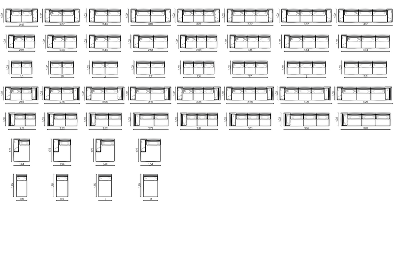 Furniture dimensions for Flexor
