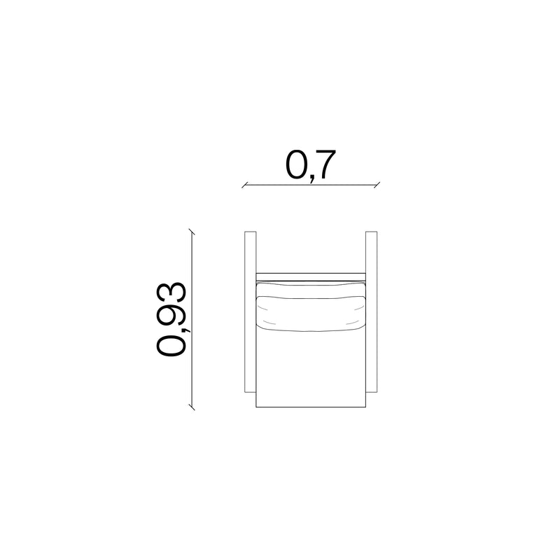 Furniture dimensions for Hive Armchair