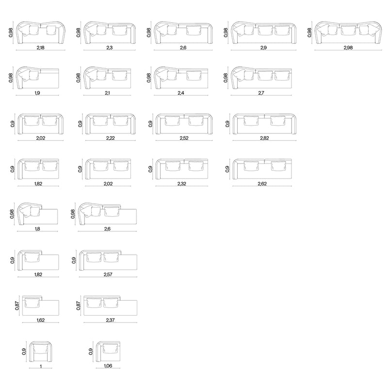 Furniture dimensions for Kirby