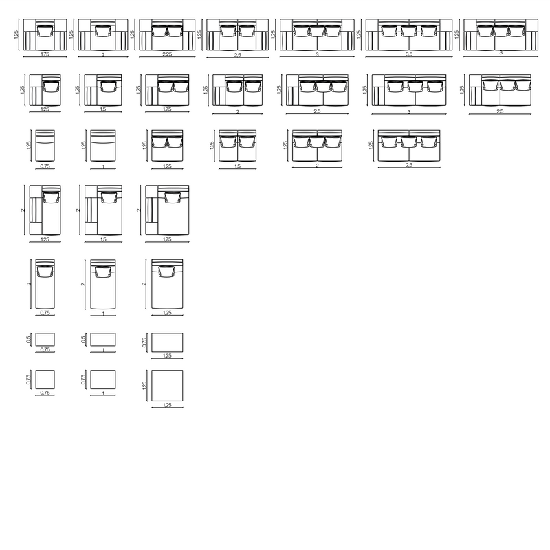 Furniture dimensions for Panacea