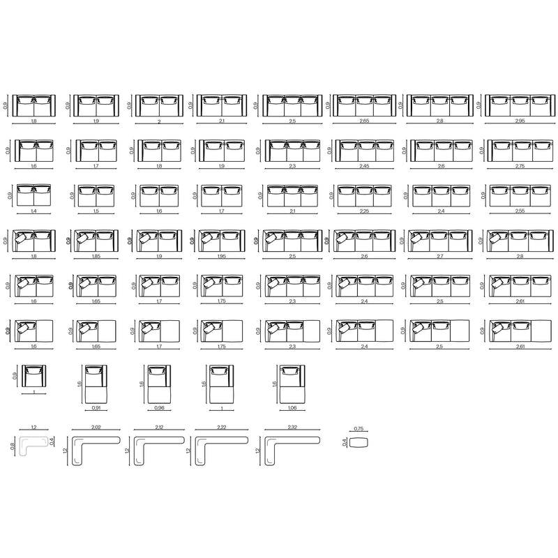 Furniture dimensions for Puff