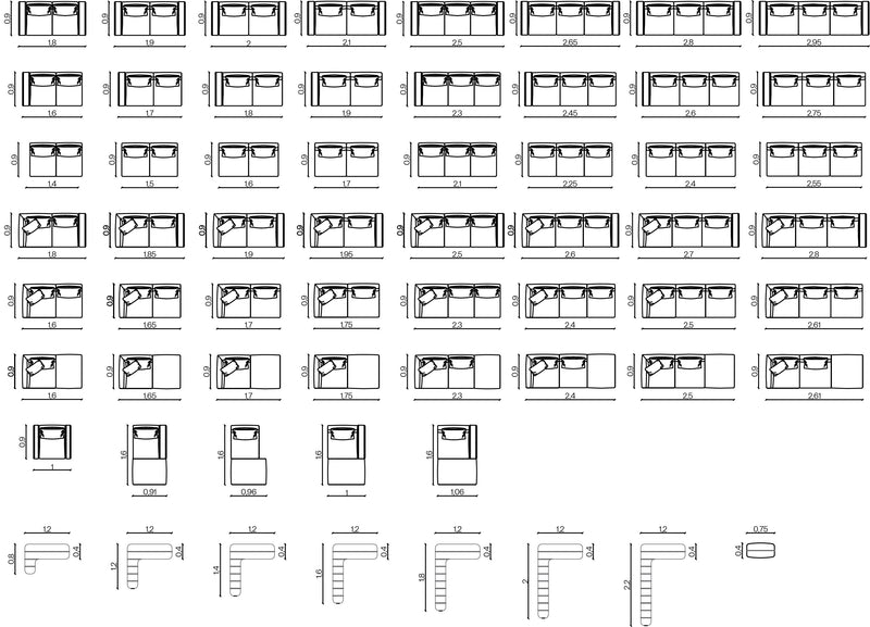 Furniture dimensions for Puff