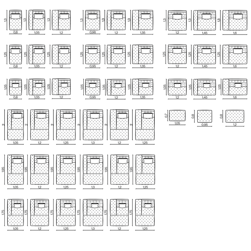 Furniture dimensions for Ro-Blocks