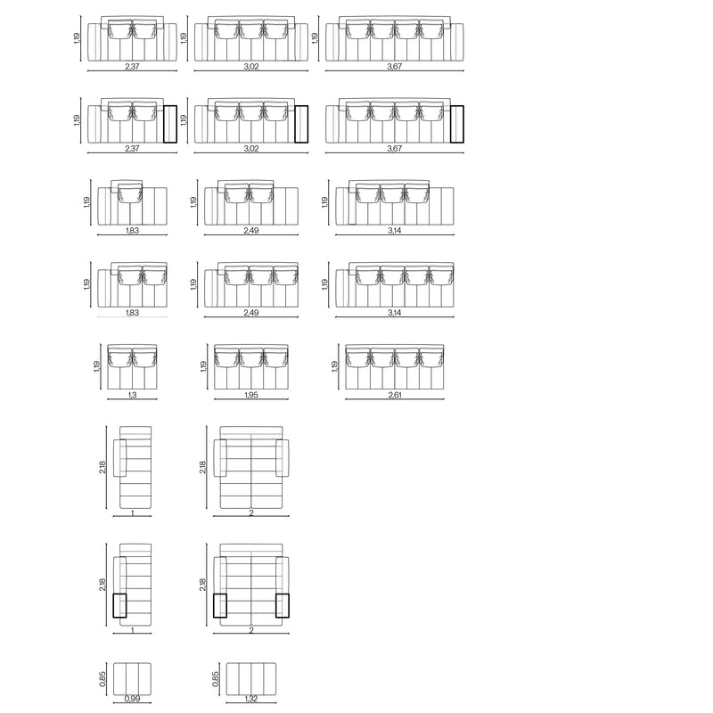 Furniture dimensions for Sol