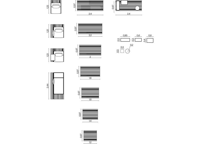 Furniture dimensions for Nest