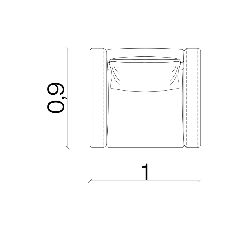 Furniture dimensions for Puff Armchair