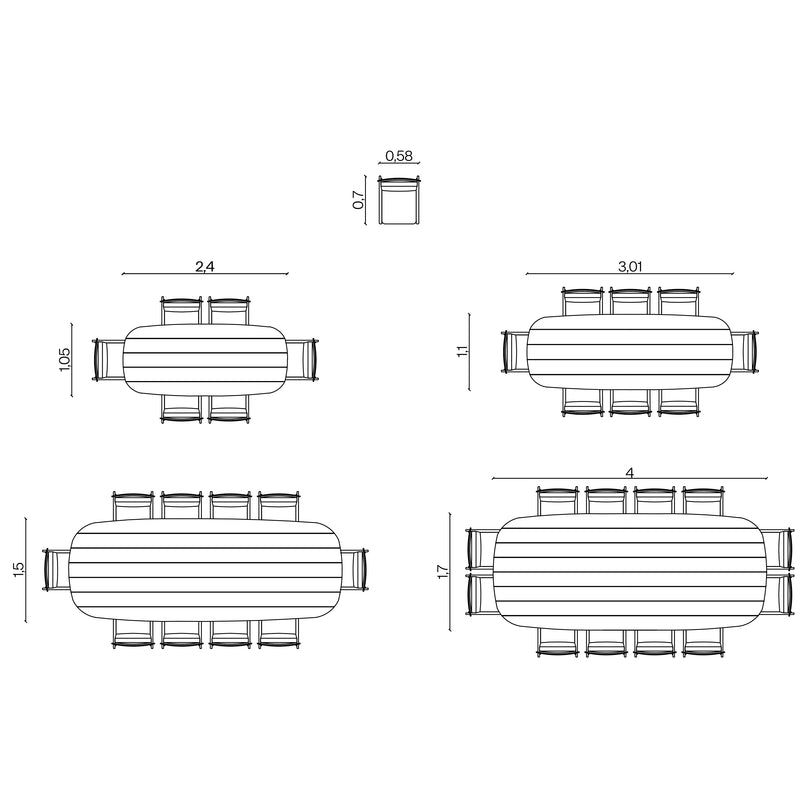 Furniture dimensions for Retro